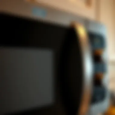Close-up of an over-the-range microwave control panel