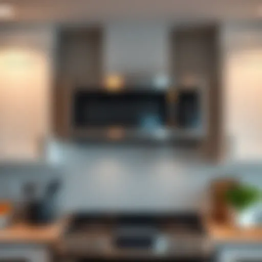 Stylish over-the-range microwave installed above a stove