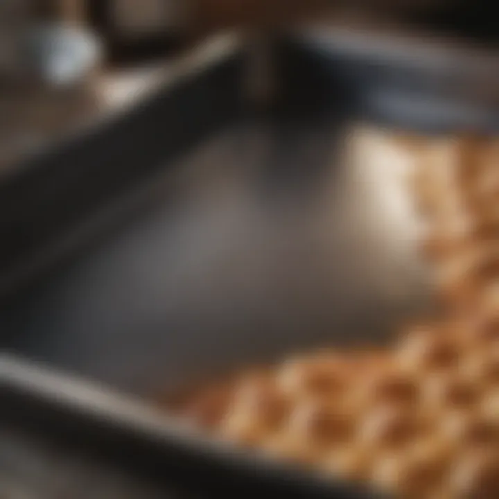 Close-up of a well-maintained 10 x 12 baking pan showcasing its quality
