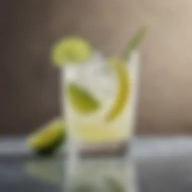 Refreshing Vodka Lemon Lime Cocktail in a glass with a slice of lime