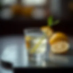 Close-up of a white tea shot with tequila